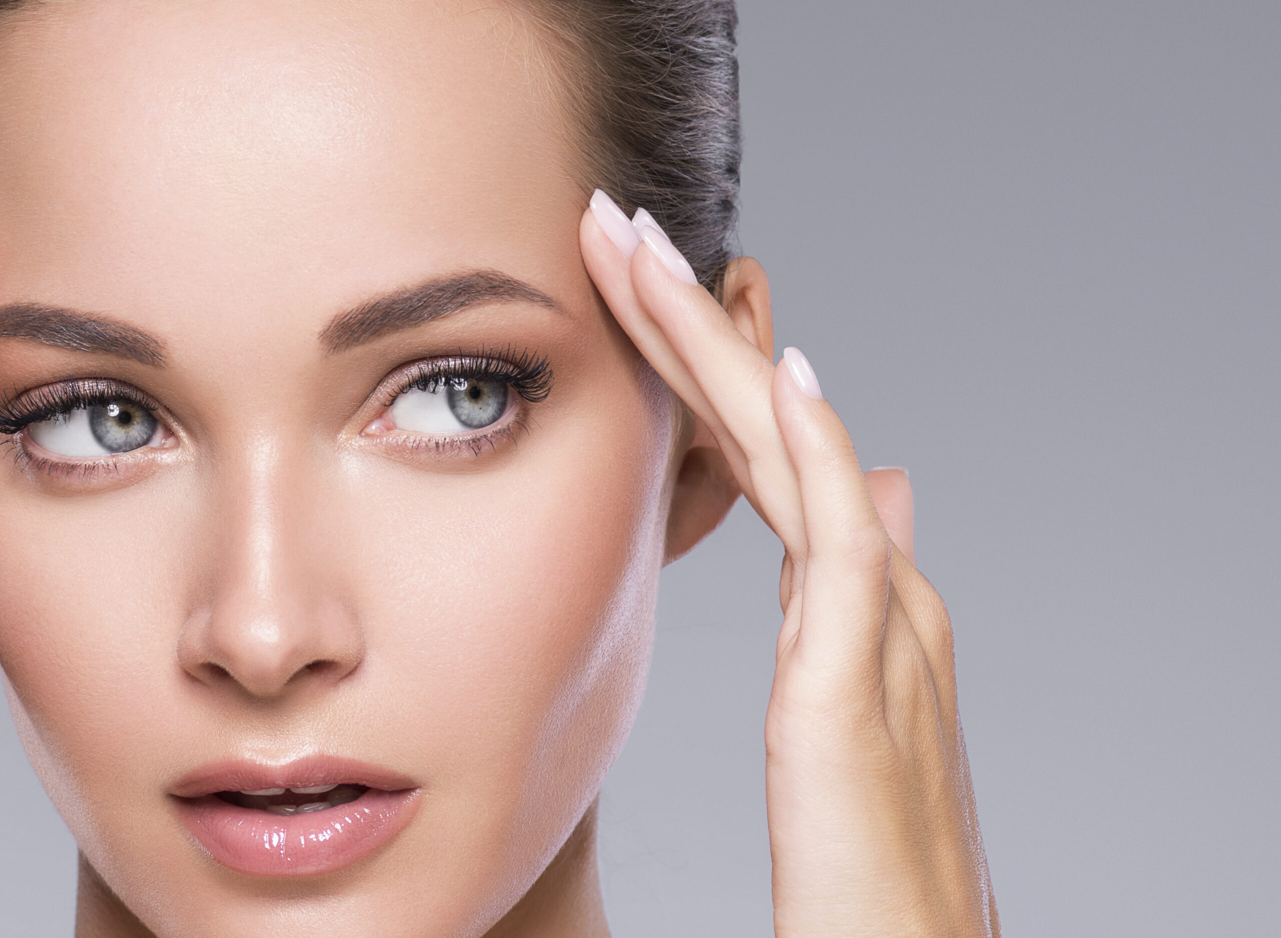 Woman face macro skin beauty natural make up